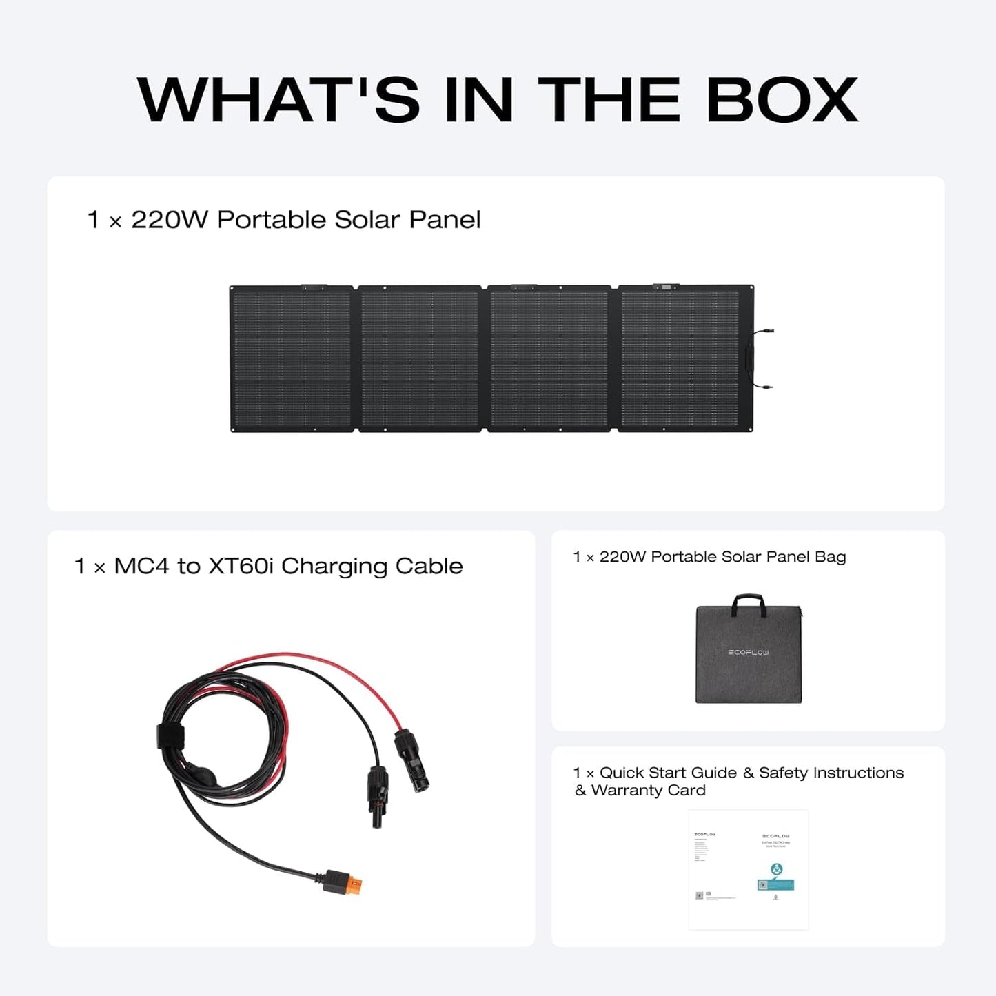 220 Watt Portable Solar Panel, 25% High Conversion Efficiency N-Type Solar Cell, Nextgen Foldable Solar Panel with Adjustable Kickstand, IP68 Waterproof for Camping RV off Grid System