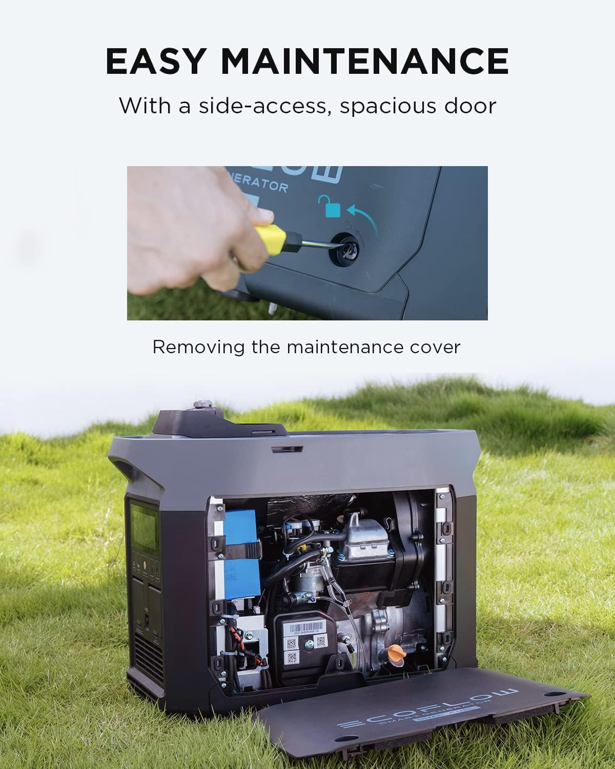 1800W Dual Fuel Smart Generator with Both LPG and Gas Powered Support, Smart Control, for Home Battery Backup, Emergency, Applicable for DELTA Pro/Delta Max/Delta 2/DELTA 2 Max