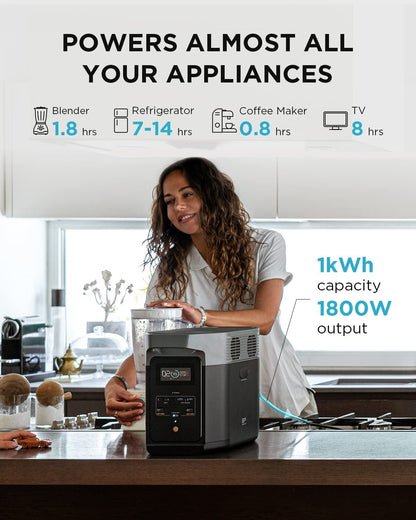 Ecoflow Portable Power Station DELTA 2 with Bag, Solar Generator with 1024Wh Lifepo4 Battery, Solar Powered Generator for Home Backup and Rvs, Camping Power Station(Solar Panel Optional)
