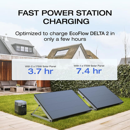 175W Solar Panel, 25% High-Efficiency N-Type Solar Cell, IP68 Waterproof Rate, Plug-&-Play Solar Panels for Camping, RV, Home, Designed for Class B Vans (Mounting Feet Included)