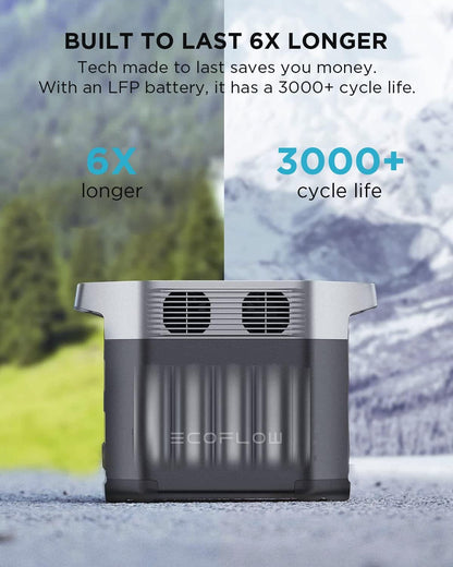 Solar Generator DELTA 2 with 2X220W Portable Solar Panels, 1024Wh LFP Battery, Fast Charging, Portable Power Station for Home Backup Power, Camping & Rvs