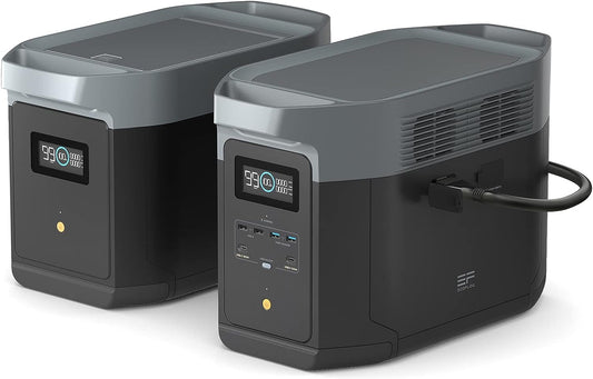 DELTA 2 MAX Power Station with Smart Extra Battery, Expand Capacity from 2048Wh to 4096Wh, Solar Generator for Home Backup, Emergency, Outdoor Camping