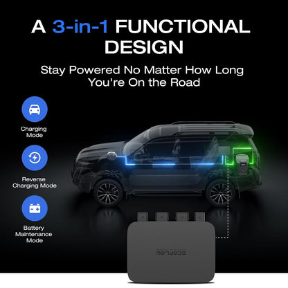 800W Alternator Charger with DELTA 2 Max Portable Power Station, 3-In-1 Fast DC-DC Charger, Battery Charger & Jump Starter 8× Faster than Cigarette Chargers, Charges 2Kwh in 2.6 Hr