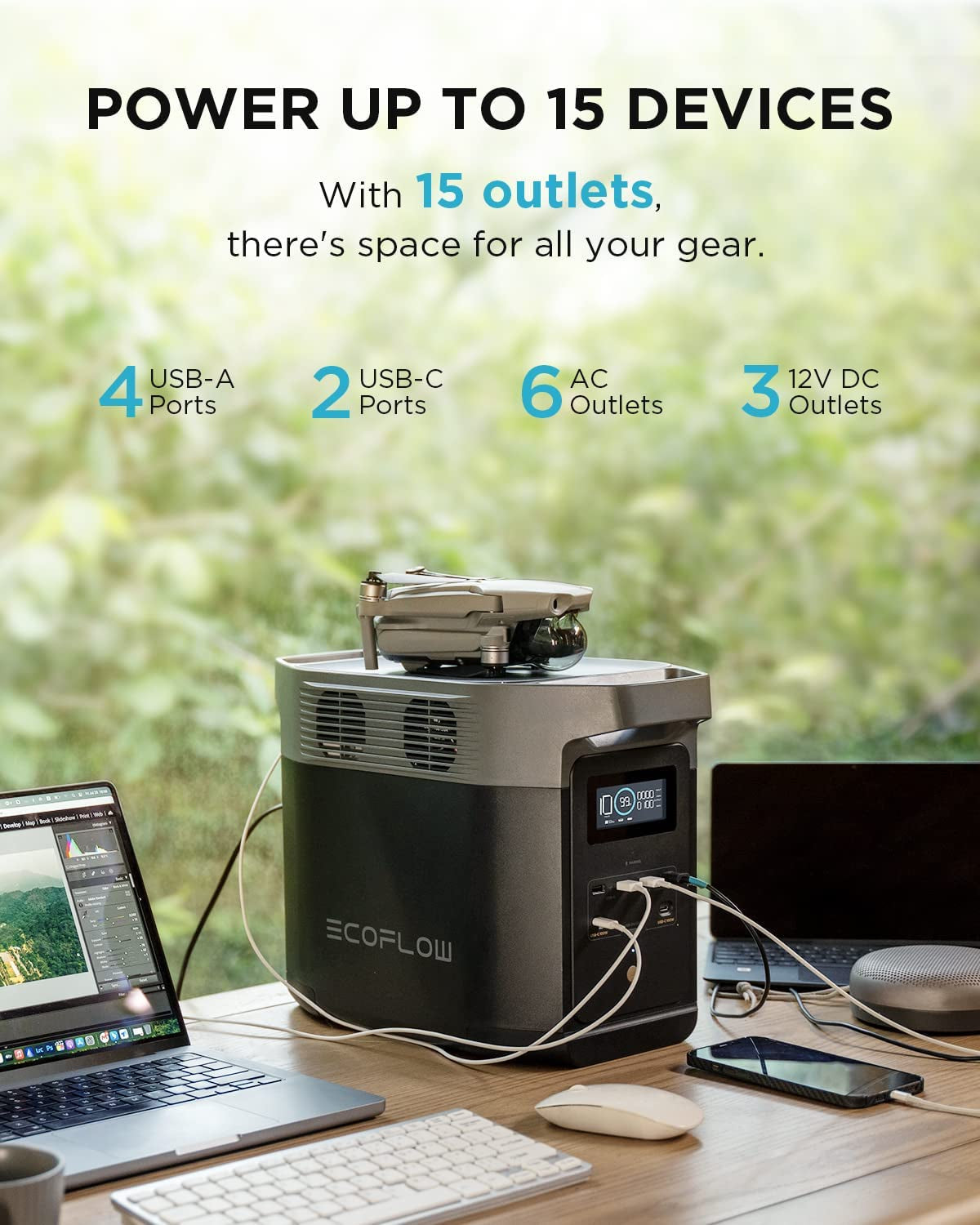 Ecoflow Portable Power Station DELTA 2 with Bag, Solar Generator with 1024Wh Lifepo4 Battery, Solar Powered Generator for Home Backup and Rvs, Camping Power Station(Solar Panel Optional)