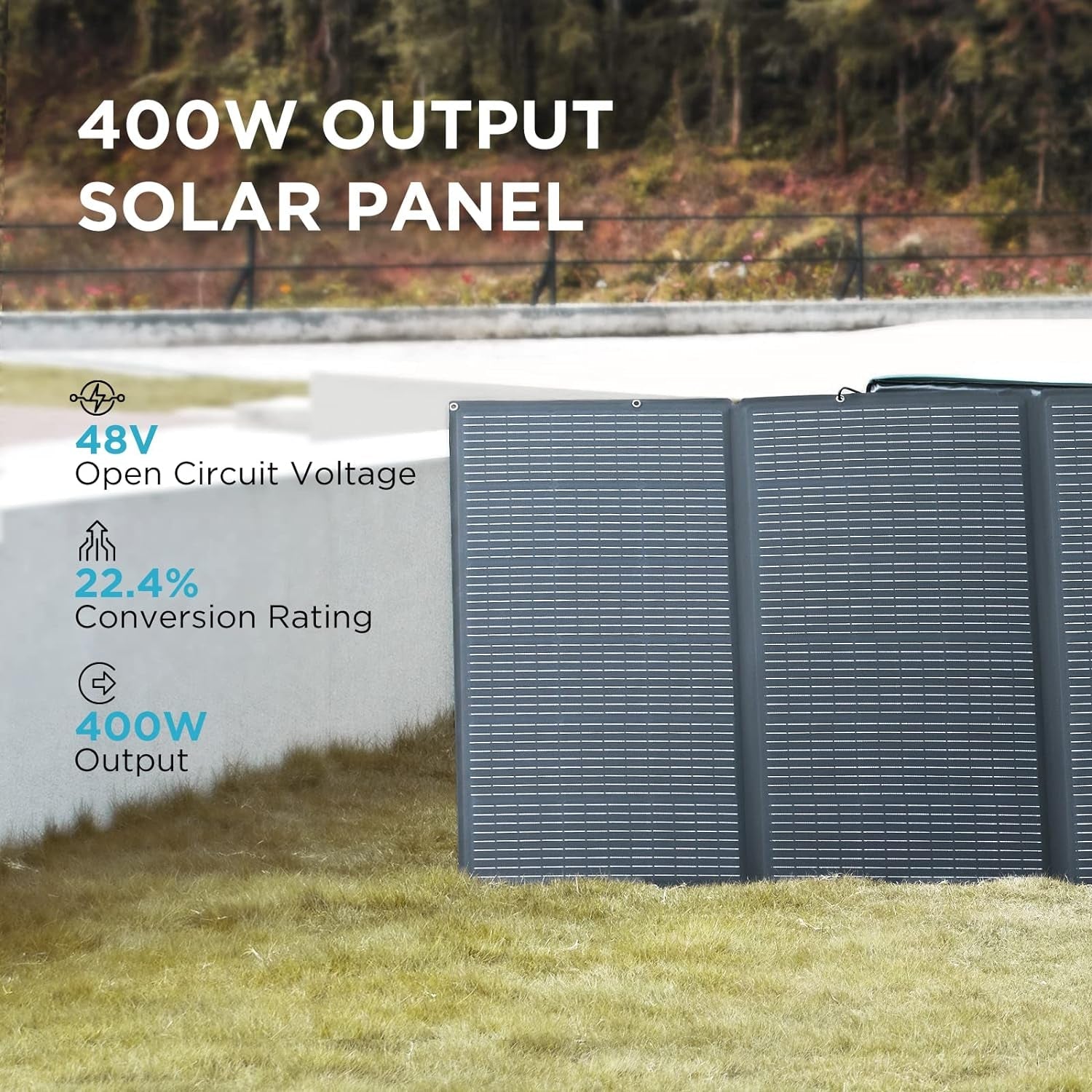 400W Portable Solar Panel, Foldable & Durable, Complete with an Adjustable Kickstand Case, Waterproof IP68 for Outdoor Adventures