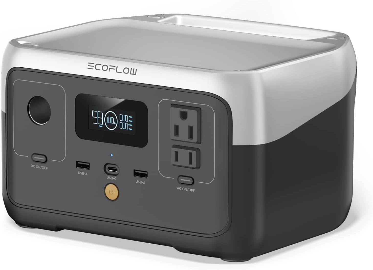 Portable Power Station RIVER 2, 256Wh Lifepo4 Battery/ 1 Hour Fast Charging, 2 up to 600W AC Outlets, Solar Generator (Solar Panel Optional) for Outdoor Camping/Rvs/Home Use