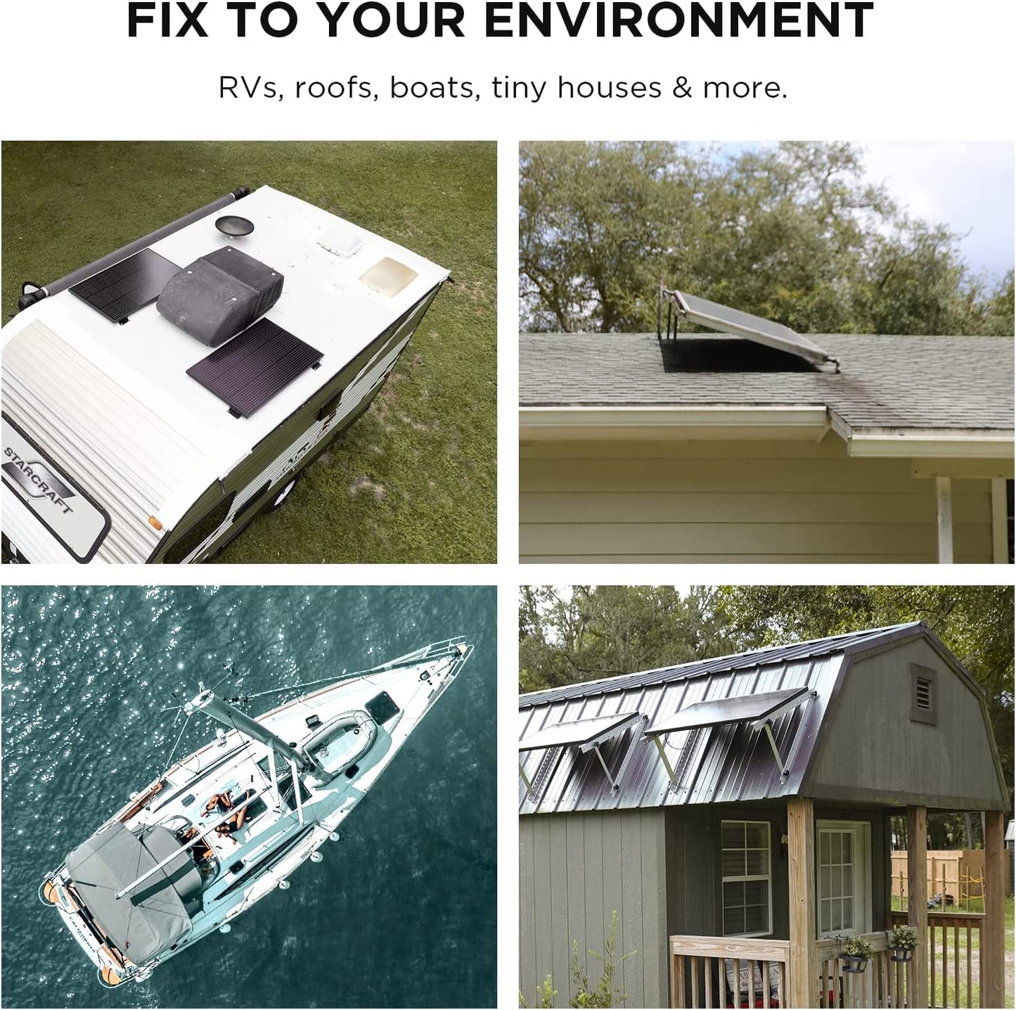 2PCS 100W 12V Solar Panels, High Efficiency Monocrystalline PV Modules, IP68 Waterproofing, Ideal for RV& Marine Rooftop, Farm Battery, Power Kits & Ecosystem