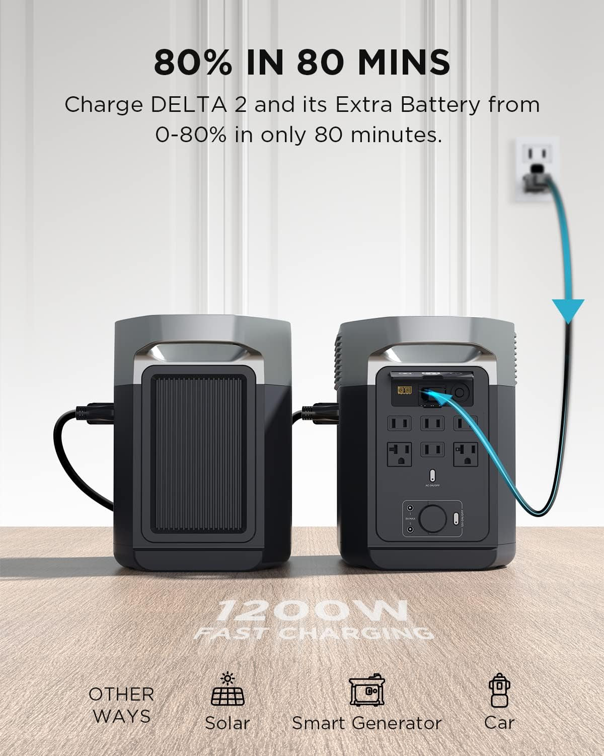 DELTA 2 Smart Extra Battery, 1024Wh Lifepo4 Expansion Battery for Power Station DELTA2