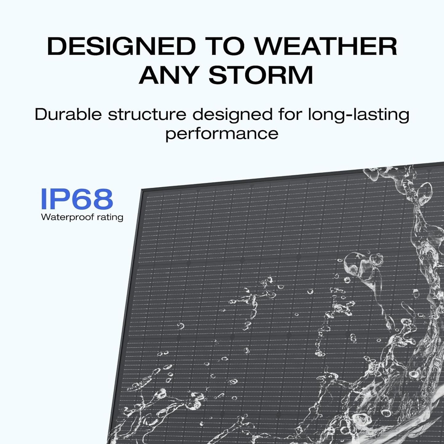 175W Solar Panel, 25% High-Efficiency N-Type Solar Cell, IP68 Waterproof Rate, Plug-&-Play Solar Panels for Camping, RV, Home, Designed for Class B Vans (Mounting Feet Included)