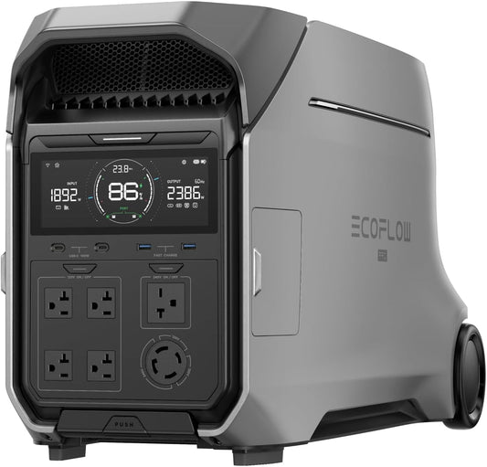 DELTA Pro 3 Portable Power Station, 4000Wh LFP Battery, Expandable to 48Kwh, 120/240V 4000W AC Output, Solar Generator for Home Use, Camping Accessories, Emergencies, Power Outages, Rvs
