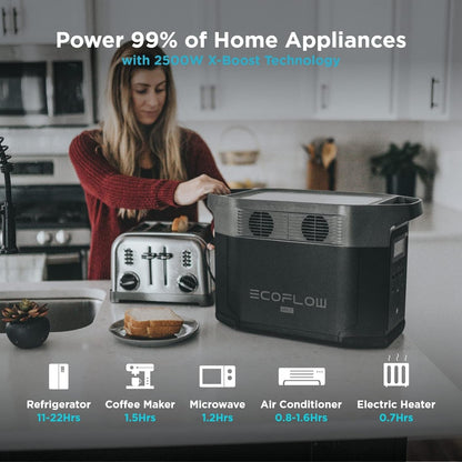 DELTA Max (1600) Portable Power Station, 1612Wh Expandable Capacity with 6 X 2000W (5000W Surge) AC Outlets, Solar Generator for Home Backup, Emergency, Outdoor Camping or RV Travel