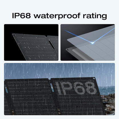 160 Watt Portable Solar Panel for Power Stations, 25% High Conversion Efficiency Foldable Solar Panel with Adjustable Kickstand IP68 Waterproof for Outdoor Camping RV, Nextgen Version