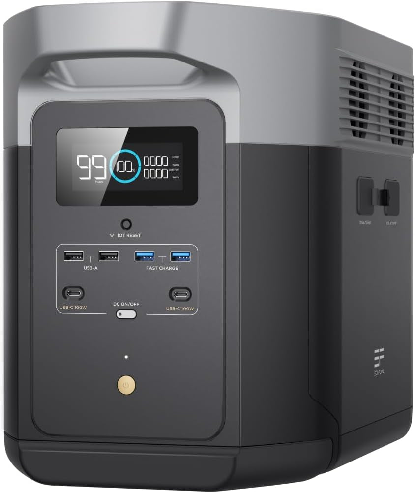 Portable Power Station DELTA Max 2000, 2016Wh Expandable Capacity, 1.8H to Full Charge, Solar Generator for Home Backup, Emergency, Outdoor Camping(Solar Panel Optional)