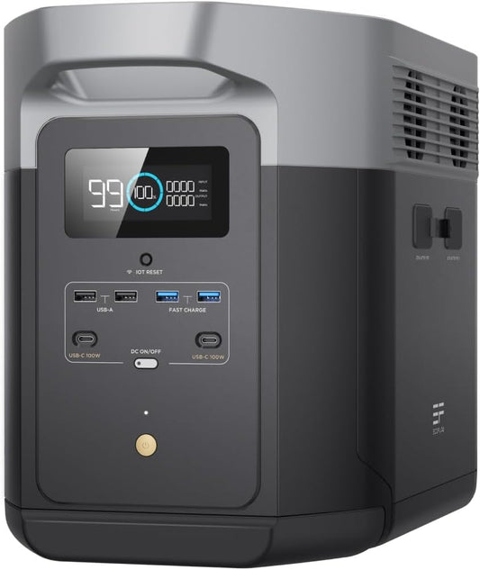 Portable Power Station DELTA Max 2000, 2016Wh Expandable Capacity, 1.8H to Full Charge, Solar Generator for Home Backup, Emergency, Outdoor Camping(Solar Panel Optional)