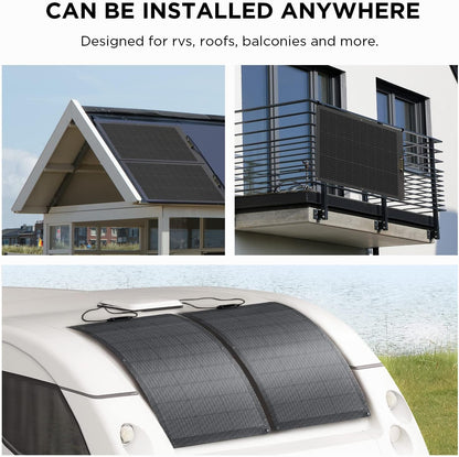 100W Flexible Solar Panel with High Efficiency Solar Modules, IP68 Waterproofing, Ideal for Off-Grid Solar Panel Kits, PV Charging, Power Kits & Ecosystem