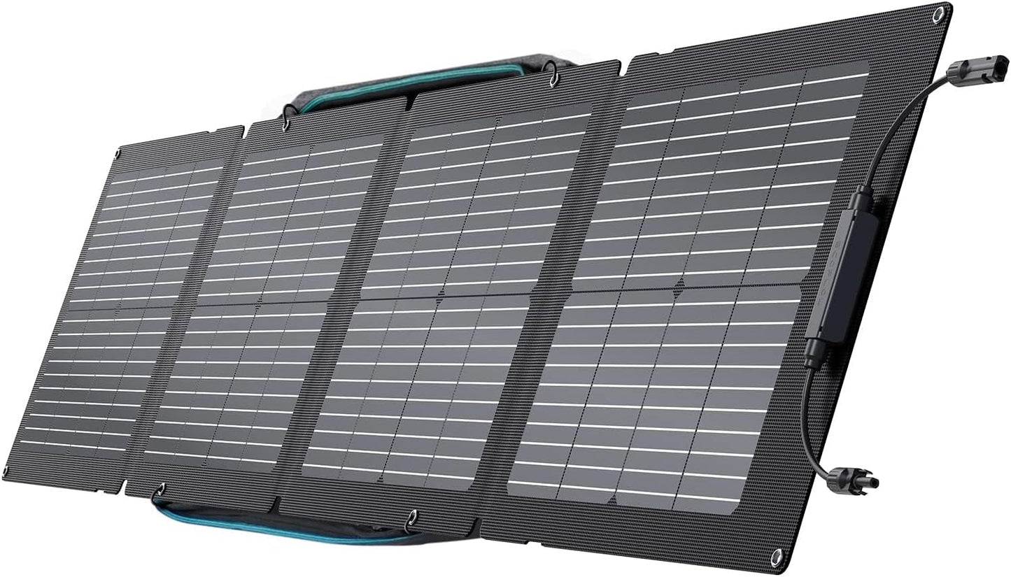 110W Portable Solar Panel, Foldable with Carry Case, High 23% Efficiency, IP68 Water & Dustproof Design for Camping, Rvs, or Backyard Use