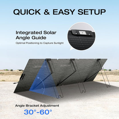 220 Watt Portable Solar Panel, 25% High Conversion Efficiency N-Type Solar Cell, Nextgen Foldable Solar Panel with Adjustable Kickstand, IP68 Waterproof for Camping RV off Grid System