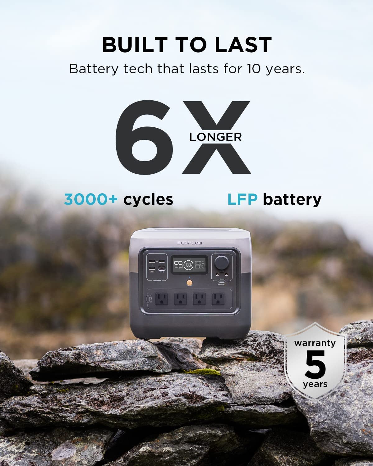 Solar Generator RIVER 2 Pro 768Wh Lifepo4 Battery with 100W Solar Panel, 4X800W AC Outlets (1600W Surge), Solar Generator for Home Backup Outdoors Camping RV Emergency