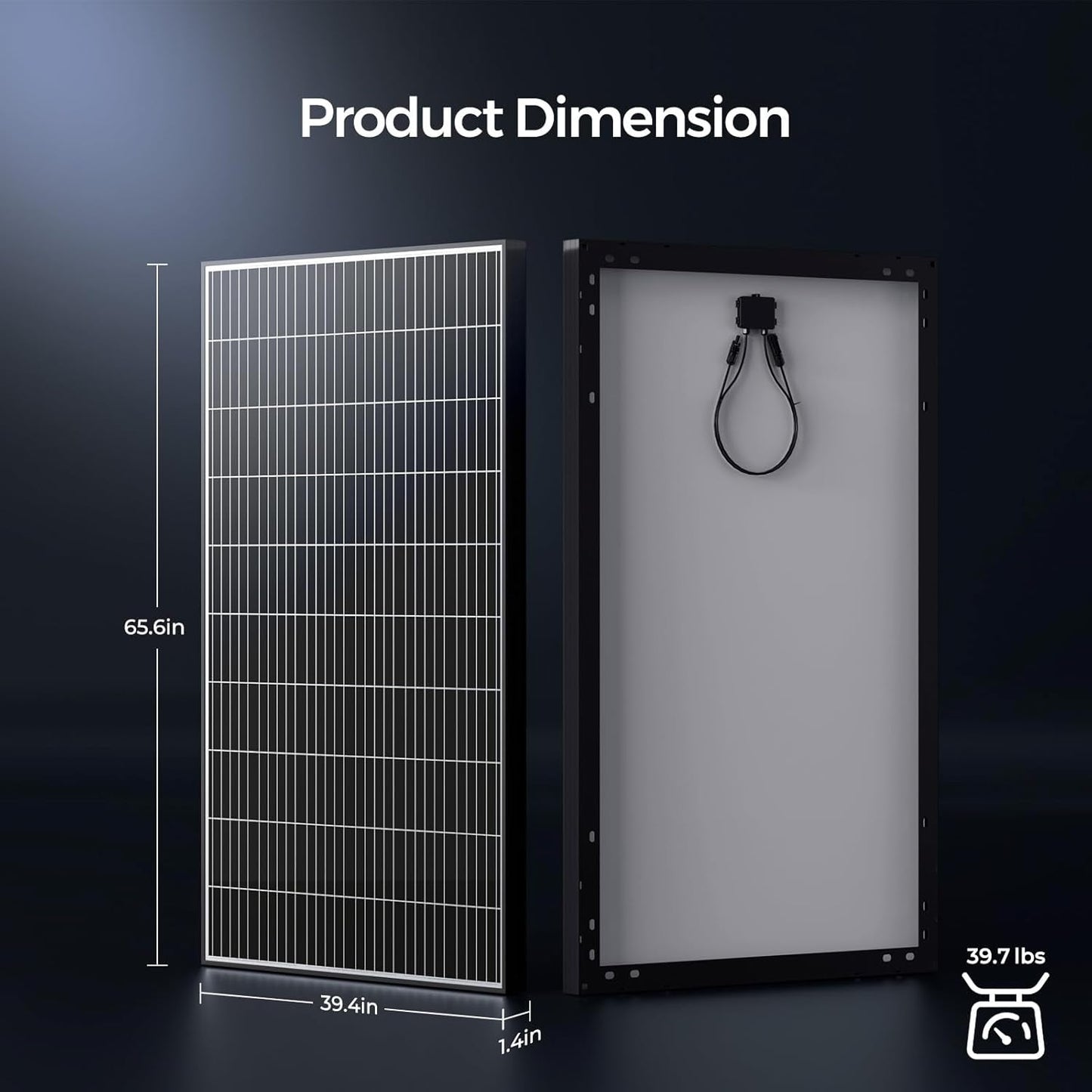 2Pcs 320W Solar Panels 24V Monocrystalline On/Off Grid 640W for RV Boat Shed Farm Home House Rooftop Residential Commercial House, 2 Pieces