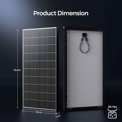 2Pcs 320W Solar Panels 24V Monocrystalline On/Off Grid 640W for RV Boat Shed Farm Home House Rooftop Residential Commercial House, 2 Pieces
