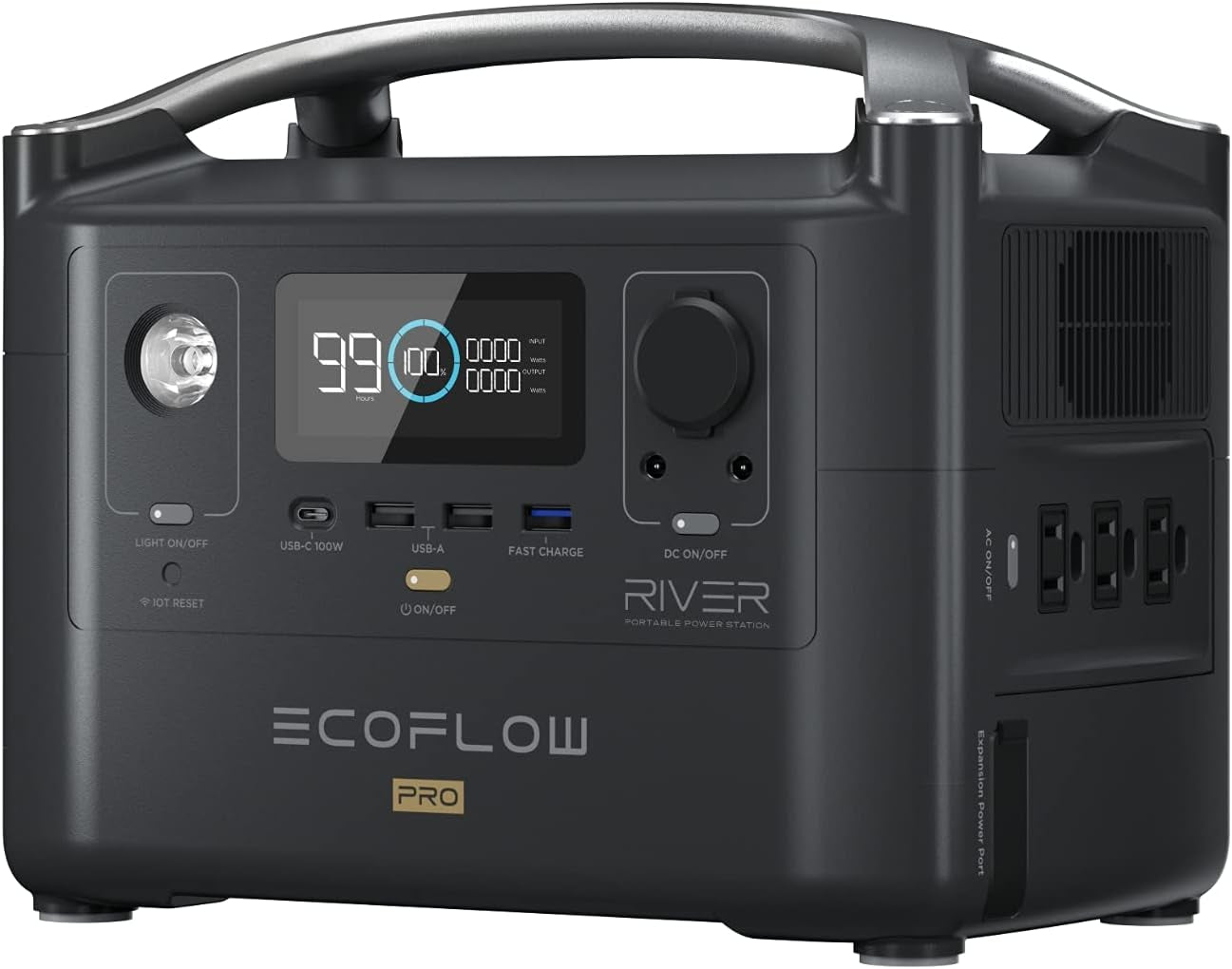 RIVER Pro Portable Power Station 720Wh, Power Multiple Devices, Recharge 0-80% within 1 Hour, for Camping, RV, Outdoors, Off-Grid