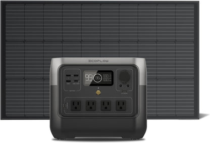 Solar Generator RIVER 2 Pro 768Wh Lifepo4 Battery with 100W Solar Panel, 4X800W AC Outlets (1600W Surge), Solar Generator for Home Backup Outdoors Camping RV Emergency