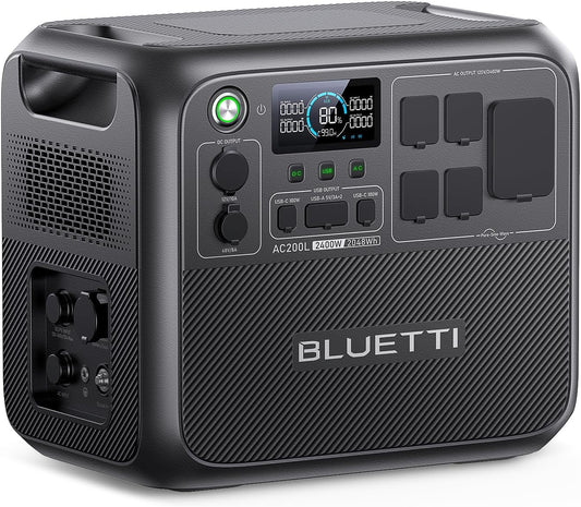 Portable Power Station AC200L, 2400W Lifepo4 Battery Backup, 2048Wh Expandable to 8192Wh, Solar Generator for Home Backup, RV Trailer, Power Outage (Max 1200W Solar Input)