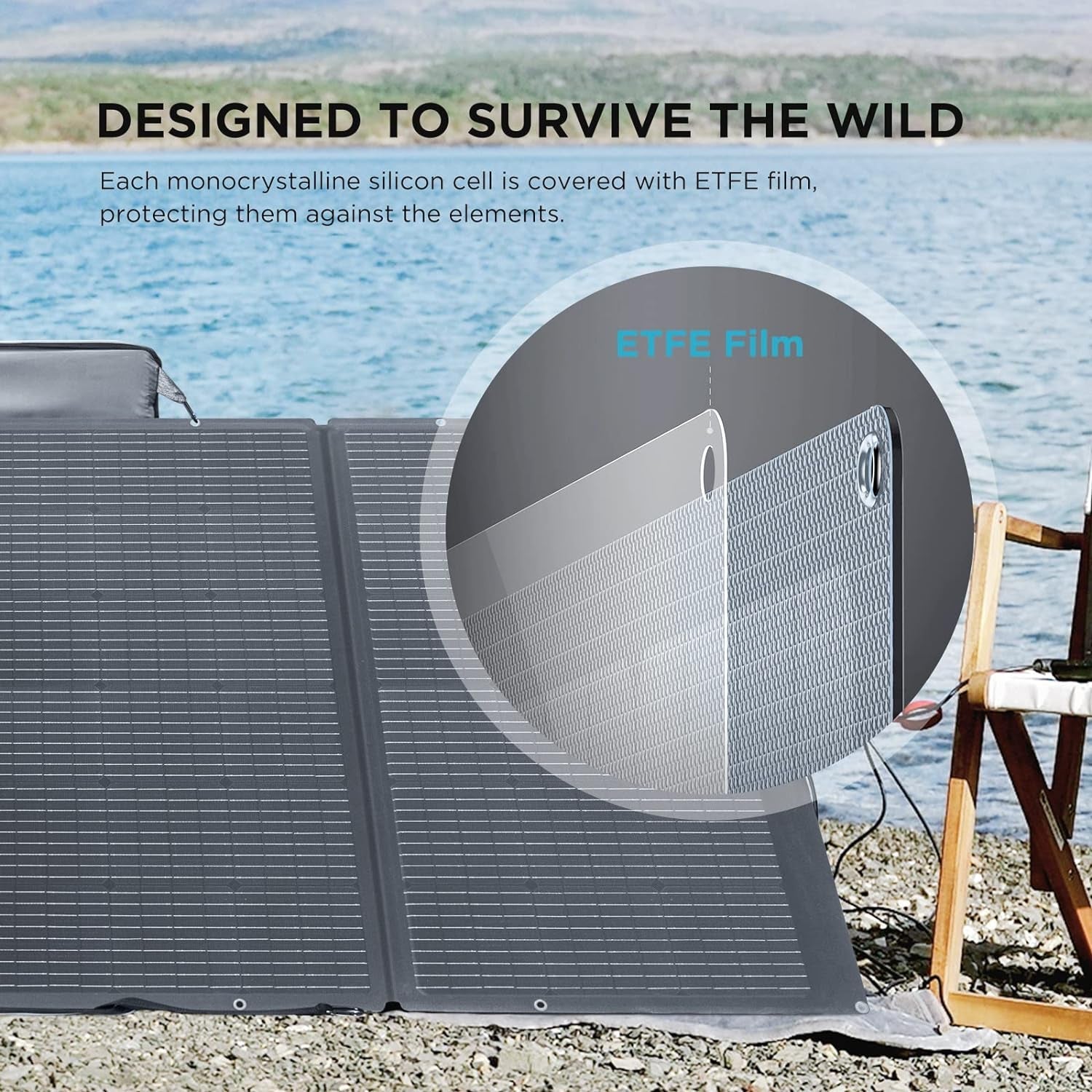 400W Portable Solar Panel, Foldable & Durable, Complete with an Adjustable Kickstand Case, Waterproof IP68 for Outdoor Adventures