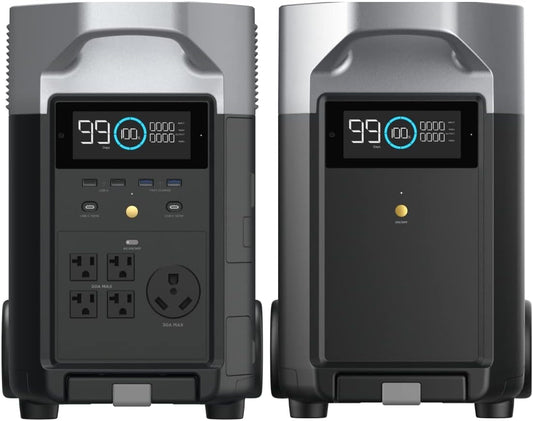 7.2Kwh Portable Power Station: DELTA Pro with Extra Battery, 120V Lifepo4 Battery Backup with Expandable Capacity, Solar Generator for Home Use, Power Outage, Camping, RV, Emergencies